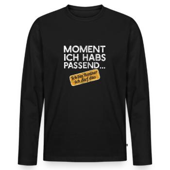 Rentner Kleingeld Kasse Supermarkt Geschenk. - Männer Premium Bio Langarmshirt - Schwarz - Vorne - Nico (187cm)
