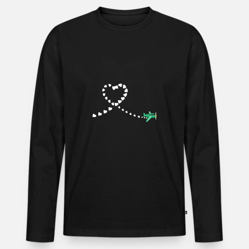 I love Fly - Männer Premium Bio Langarmshirt - Schwarz
