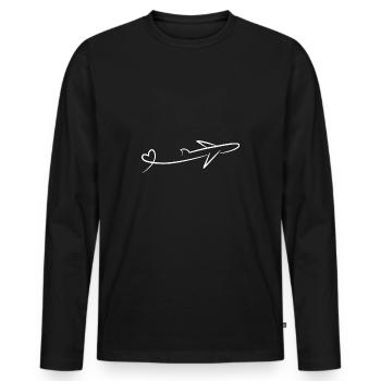 I love Fly - Männer Premium Bio Langarmshirt - Schwarz - Vorne - Nico (187cm)