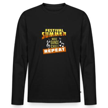 Festival summer music - Men's Premium Organic Long Sleeve Shirt - black - Front - Nico (187cm)