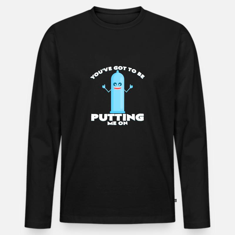 Kondom - Männer Premium Bio Langarmshirt - Schwarz