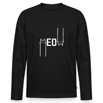 Cats Meow - Men's Premium Organic Long Sleeve Shirt - black - Front - Nico (187cm)