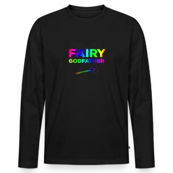 Feenhafter Pate - Männer Premium Bio Langarmshirt - Schwarz - Vorne - Nico (187cm)