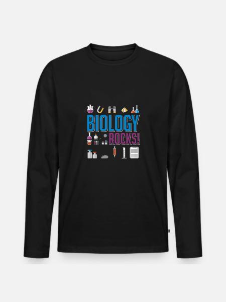 Biology Rocks - Men's Premium Organic Long Sleeve Shirt - black