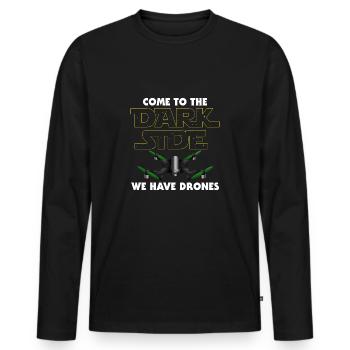 Drones | Viens au côté obscur - T-shirt manches longues Premium bio Homme - noir - Devant - Nico (187cm)