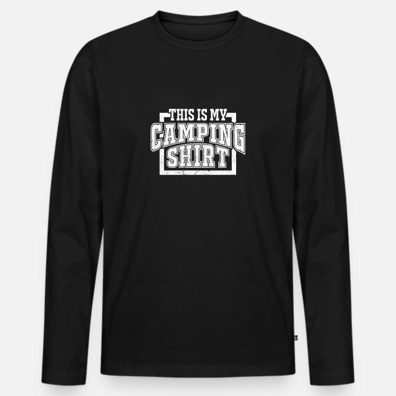 Camping - Männer Premium Bio Langarmshirt - Schwarz