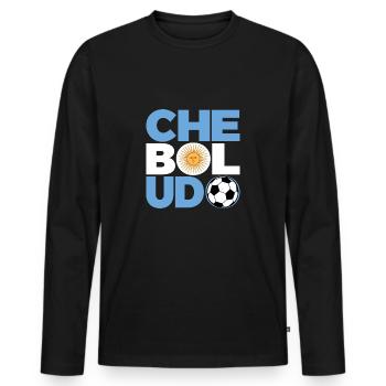Che Boludo Cadeau Drôle Football Argentine Football - T-shirt manches longues Premium bio Homme - noir - Devant - Nico (187cm)