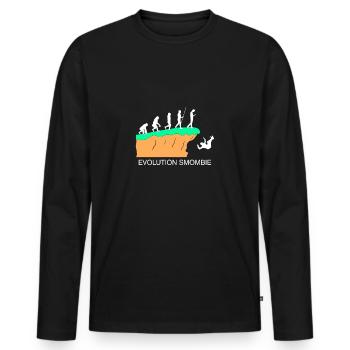 Evolution Smombie - Smartphone - Men's Premium Organic Long Sleeve Shirt - black - Front - Nico (187cm)