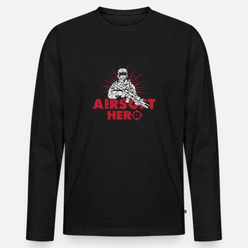 Airsoft - Männer Premium Bio Langarmshirt - Schwarz