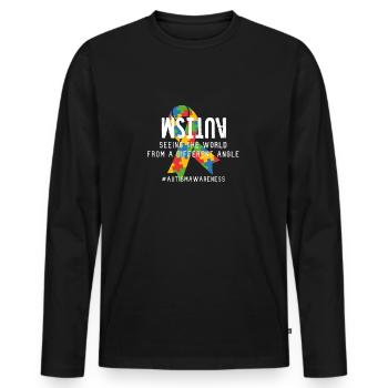 Autismus Schleife Autism Awareness Geschenk - Männer Premium Bio Langarmshirt - Schwarz - Vorne - Nico (187cm)
