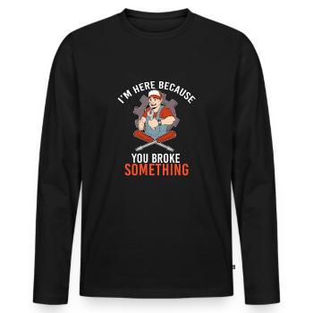 Artisans Réparation De Réparation Outil Cadeau Idée - T-shirt manches longues Premium bio Homme - noir - Devant - Nico (187cm)