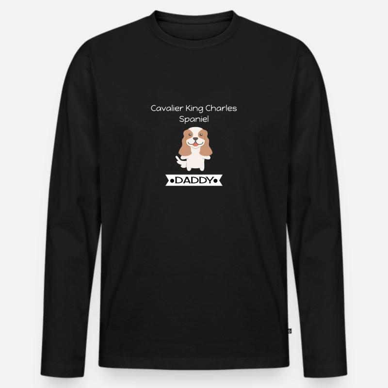 Cavalier King Charles Spaniel Daddy - Männer Premium Bio Langarmshirt - Schwarz