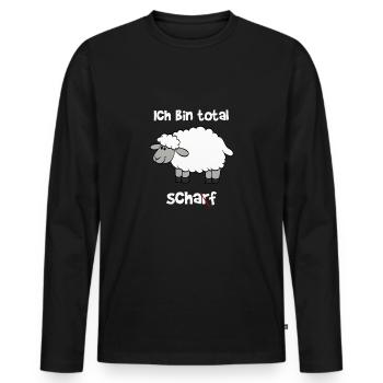 Je suis totalement forte / mouton - T-shirt manches longues Premium bio Homme - noir - Devant - Nico (187cm)