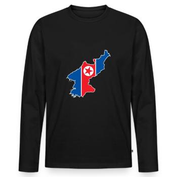 Corée du Nord Corée du Sud Drapeau Corée Cadeau - T-shirt manches longues Premium bio Homme - noir - Devant - Nico (187cm)