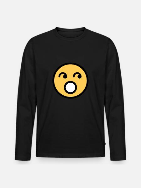 Smiley Face Rolling Eyes - Men's Premium Organic Long Sleeve Shirt - black