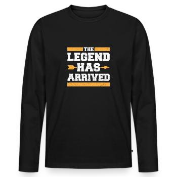The Legend - Men's Premium Organic Long Sleeve Shirt - black - Front - Nico (187cm)