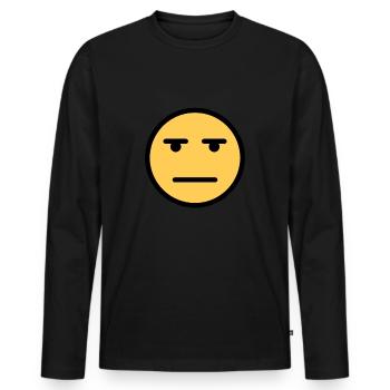 Face Whatever Annoyed Looing Face - T-shirt manches longues Premium bio Homme - noir - Devant - Nico (187cm)