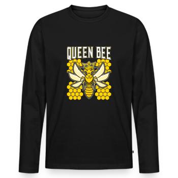 Queen Bee Queen Queen Bee Queen Bee Gift - Men's Premium Organic Long Sleeve Shirt - black - Front - Nico (187cm)