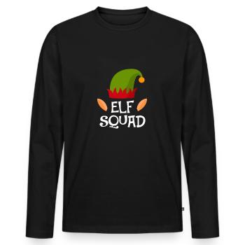 onze squad Noël advent onze elfe fee cadeau - T-shirt manches longues Premium bio Homme - noir - Devant - Nico (187cm)