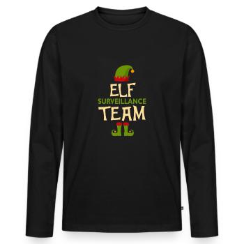 onze équipe Noël advent onze elfe fee cadeau - T-shirt manches longues Premium bio Homme - noir - Devant - Nico (187cm)