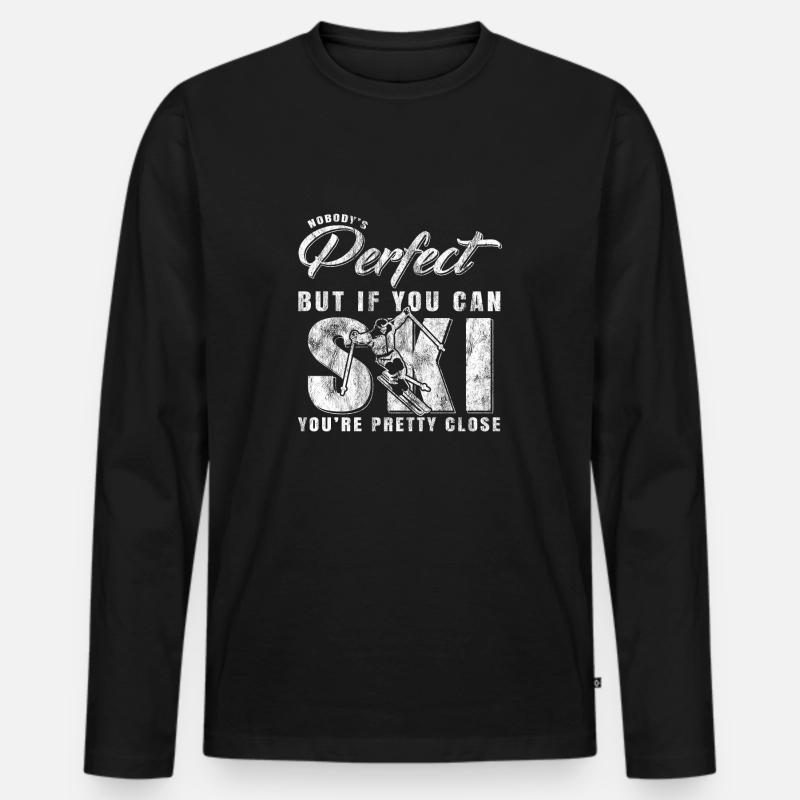 Ski - Männer Premium Bio Langarmshirt - Schwarz