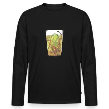 Kraken In A Beer Glass - Men's Premium Organic Long Sleeve Shirt - black - Front - Nico (187cm)