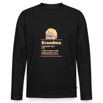 Großmutter Definition lustig Mama ohne Regeln - Männer Premium Bio Langarmshirt - Schwarz - Vorne - Nico (187cm)