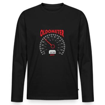 50th Birthday Oldometer Auto Mechaniker Shirt - Men's Premium Organic Long Sleeve Shirt - black - Front - Nico (187cm)