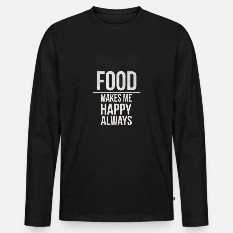 Essen - Männer Premium Bio Langarmshirt - Schwarz