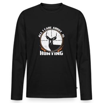 Jagen - Männer Premium Bio Langarmshirt - Schwarz - Vorne - Nico (187cm)