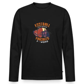 Le football est ma deuxième conception préférée de F-Word - T-shirt manches longues Premium bio Homme - noir - Devant - Nico (187cm)