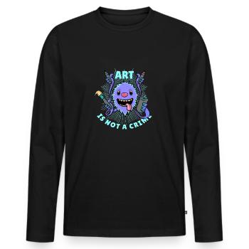 Sprayer Graffiti L'art n'est pas un crime - T-shirt manches longues Premium bio Homme - noir - Devant - Nico (187cm)