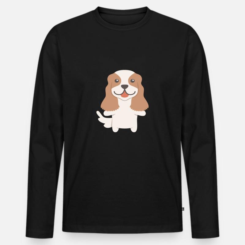 Cavalier King Charles Spaniel Geschenkidee - Männer Premium Bio Langarmshirt - Schwarz