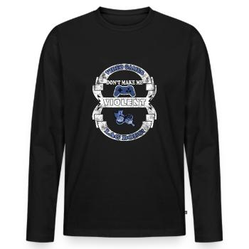 Jeux vidéo - T-shirt manches longues Premium bio Homme - noir - Devant - Nico (187cm)