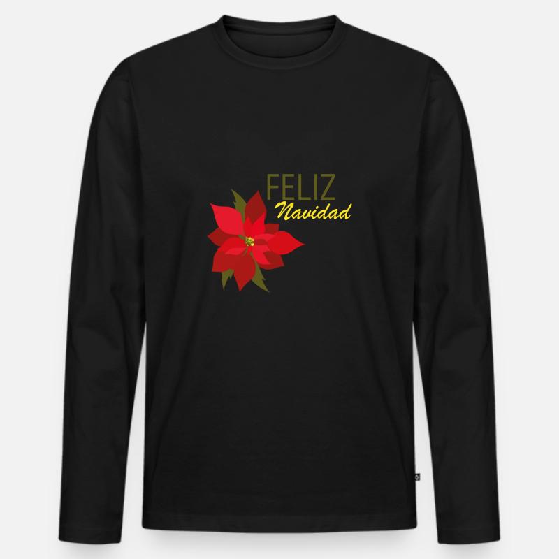 Feliz Navidad - Männer Premium Bio Langarmshirt - Schwarz