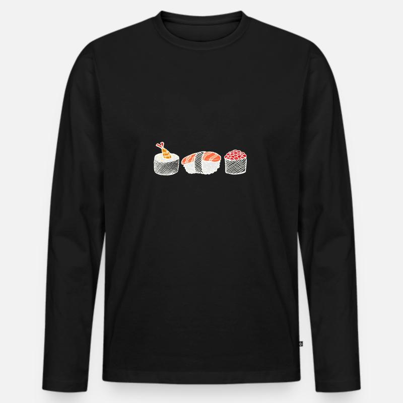 Sushi - Männer Premium Bio Langarmshirt - Schwarz