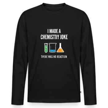 Chemie-Witz - Männer Premium Bio Langarmshirt - Schwarz - Vorne - Nico (187cm)