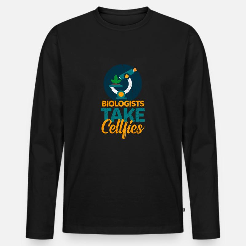 CellFies Biologe - Männer Premium Bio Langarmshirt - Schwarz