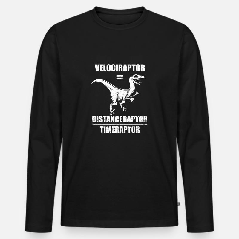Velociraptor Dinosaurier - Männer Premium Bio Langarmshirt - Schwarz