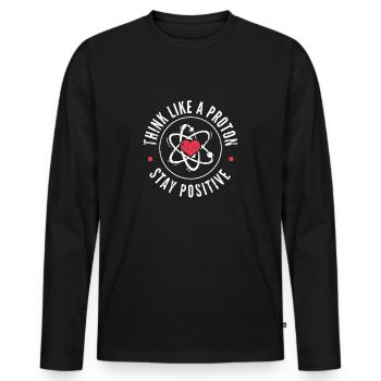 Chemical proton - Men's Premium Organic Long Sleeve Shirt - black - Front - Nico (187cm)