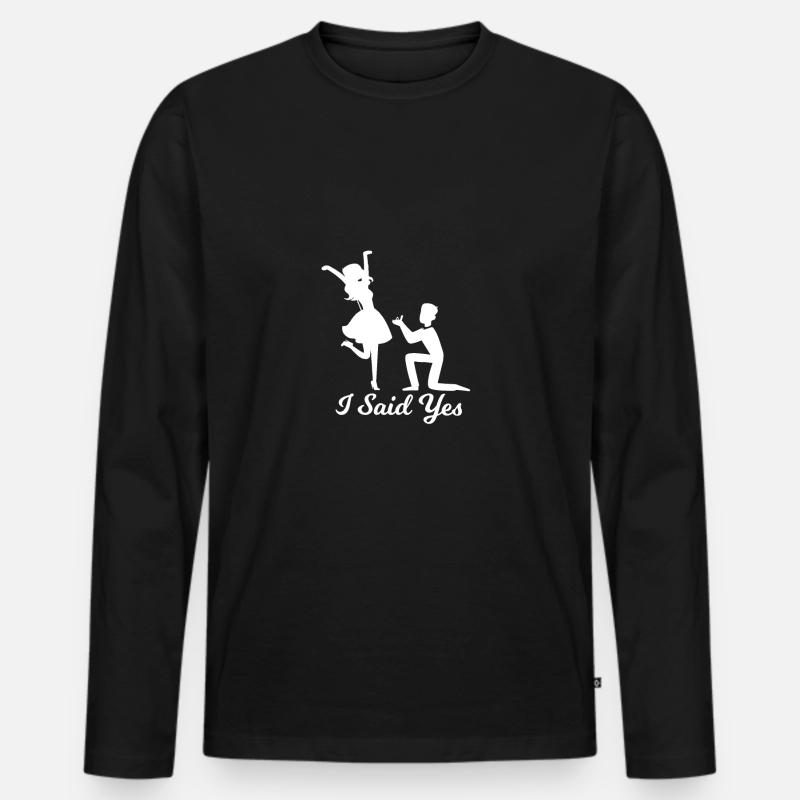 Hochzeit - Männer Premium Bio Langarmshirt - Schwarz