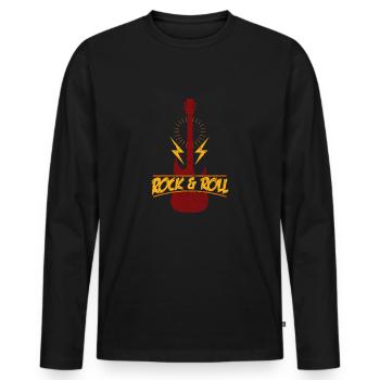 Rock n Roll - Männer Premium Bio Langarmshirt - Schwarz - Vorne - Nico (187cm)