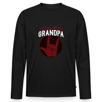 Metall Opa - Männer Premium Bio Langarmshirt - Schwarz - Vorne - Nico (187cm)