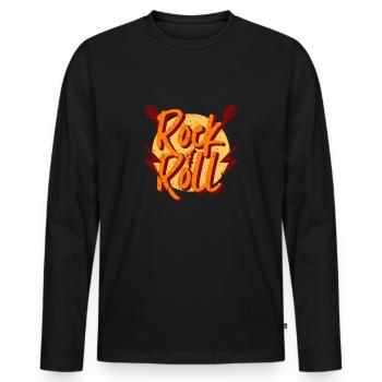 Rock'n'Roll - T-shirt manches longues Premium bio Homme - noir - Devant - Nico (187cm)