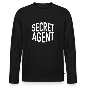 Secret Agent Spion Detektiv Verbrechensbekämpfer - Männer Premium Bio Langarmshirt - Schwarz - Vorne - Nico (187cm)