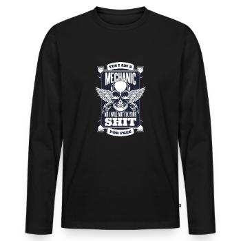 Mechanics Skull Rock - Men's Premium Organic Long Sleeve Shirt - black - Front - Nico (187cm)