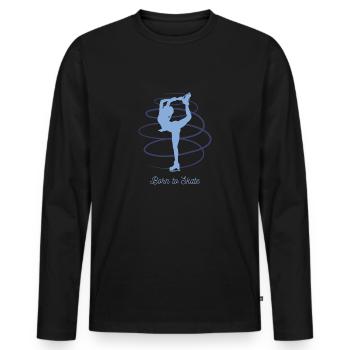 Skate Figure Skating Ice Skating - Men's Premium Organic Long Sleeve Shirt - black - Front - Nico (187cm)