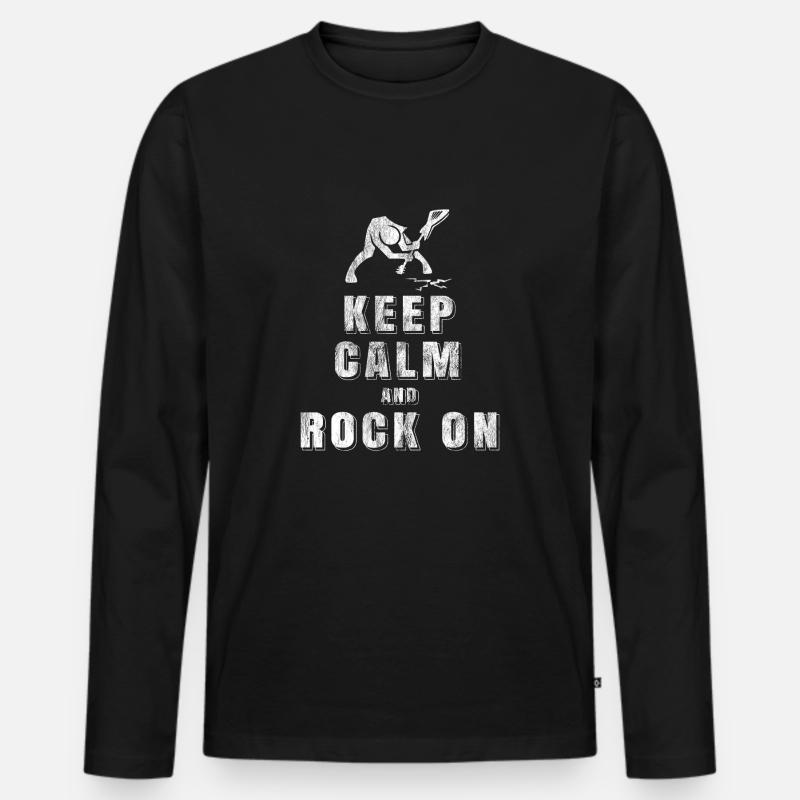 Rock N Roll Musik - Männer Premium Bio Langarmshirt - Schwarz