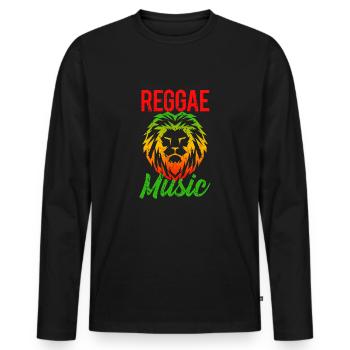 Musique reggae - T-shirt manches longues Premium bio Homme - noir - Devant - Nico (187cm)
