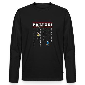 La police - Ton ami et assistant - T-shirt manches longues Premium bio Homme - noir - Devant - Nico (187cm)